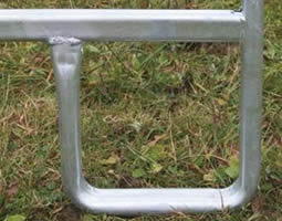 Galvanized feed fence feet details
