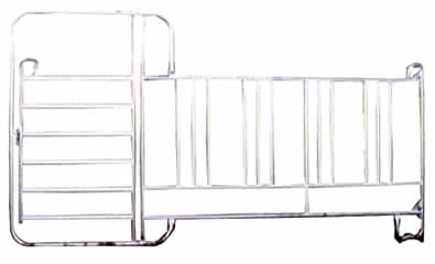 One galvanized feed fence gate with 5 feeding place