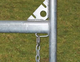 Galvanized feed fence chain lock details